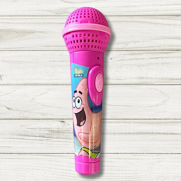 Brinquedo Microfone Bob Esponja – Rosa Escuro  - 17,5cm  - 1 unidade - Rizzo