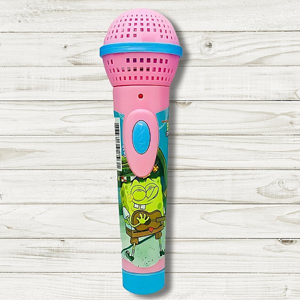 Brinquedo Microfone Bob Esponja – Rosa Claro - 17,5cm  - 1 unidade - Rizzo