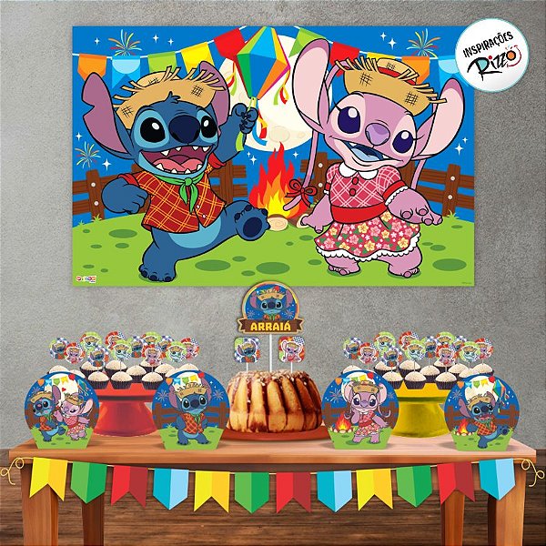 Kit Festa Fácil - Stitch Junino - 33 Itens - 1 unidade - Disney Original - Rizzo