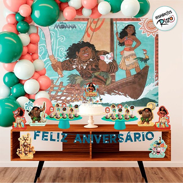 Kit Festa Fácil - Moana - 39 Itens - 1 unidade - Disney Original - Rizzo