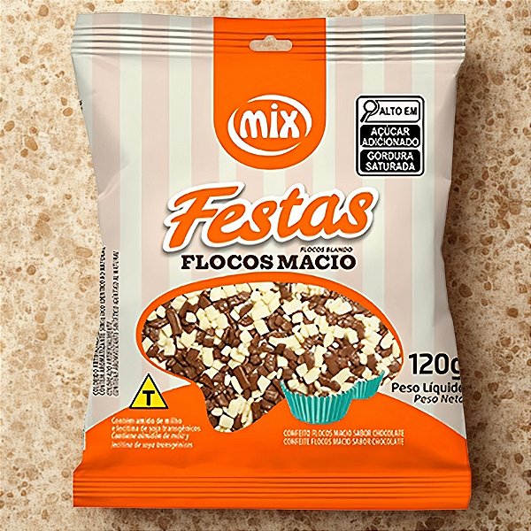 Confeito de Flocos Macio Sabor Chocolate Misto - 120g - 1 unidade - Mix - Rizzo