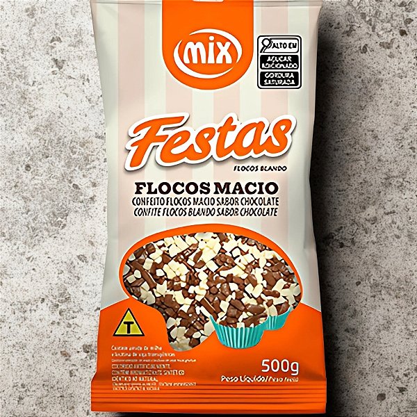 Confeito de Flocos Macio Sabor Chocolate Misto - 500g - 1 unidade - Mix - Rizzo