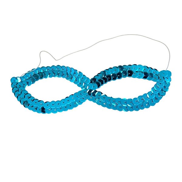 Máscara de Carnaval Infantil De Lantejoula - Azul Claro - 1 unidade - Rizzo