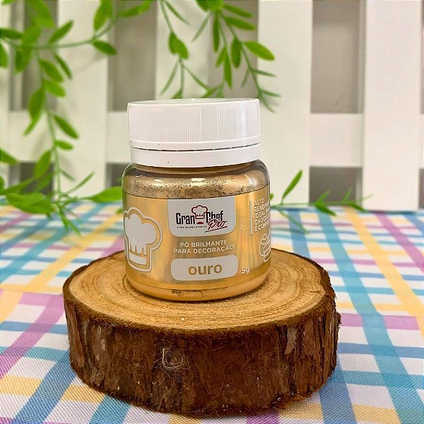 Pó Brilhante para Decoração 5g - Ouro - 1 unidade - Gran Chef - Rizzo