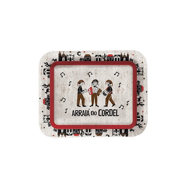 Bandeja Laminada R5 De Festa Junina - Cordel - 40x30cm - 1 unidade - Cromus - Rizzo