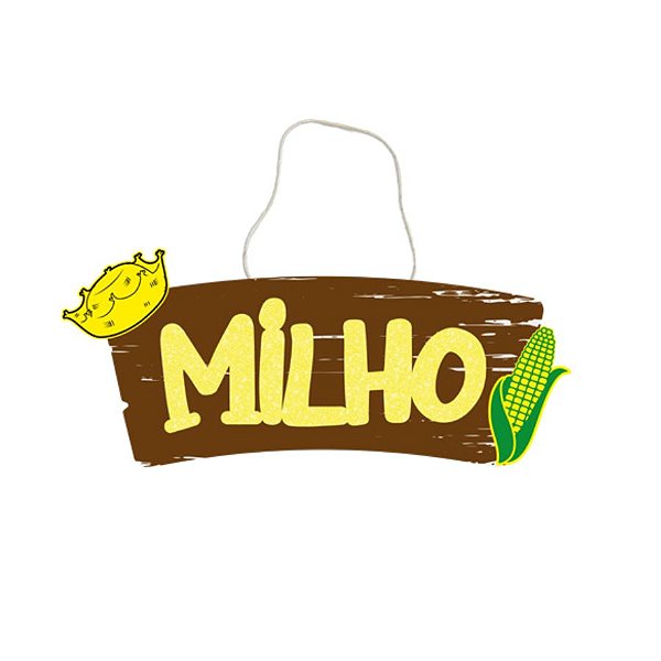 Placa De Sinalização Em MDF Colorida Milho De Festa Junina - 30x11,5cm - 1 unidade - Rizzo
