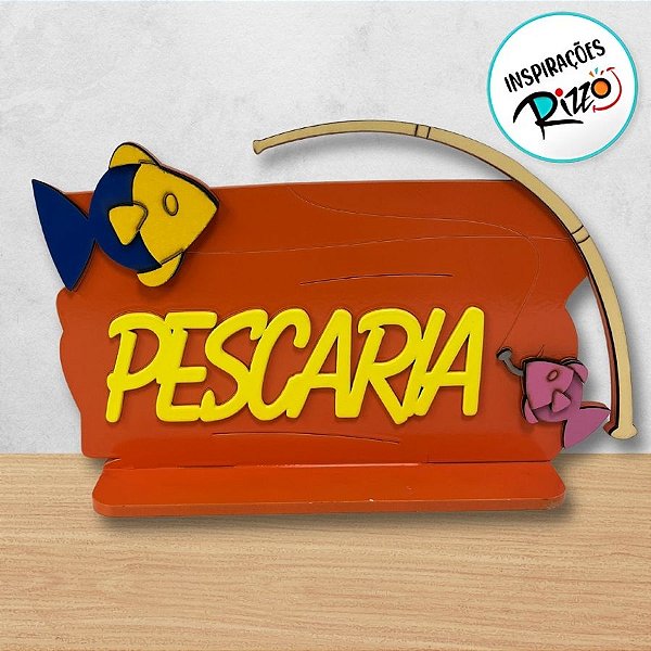 Display Pescaria Em MDF De Festa Junina - 27,5x18,5cm - 1 unidade - Rizzo