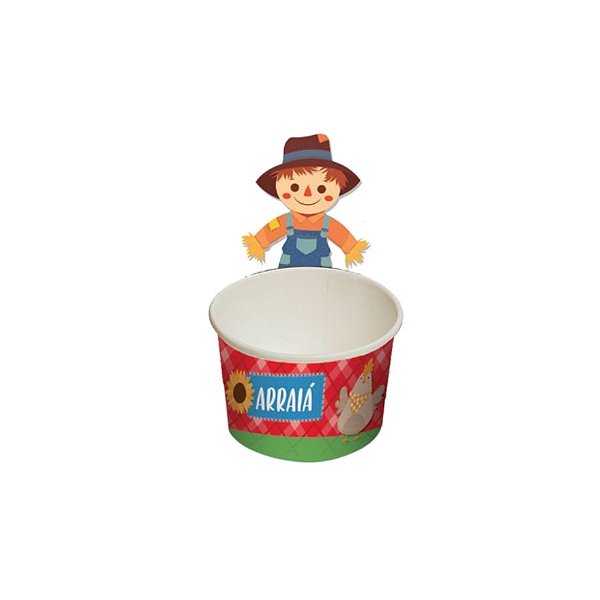 Copinho Para Doces Com Cinta De Festa Junina - Quadrilha - 100ml - 8 unidades - Cromus - Rizzo