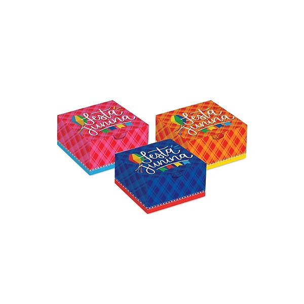 Caixa Para Lembrancinha - Arraiá Bão Demais - 8,5x8,5x3,5cm - 10 unidades - Cromus - Rizzo