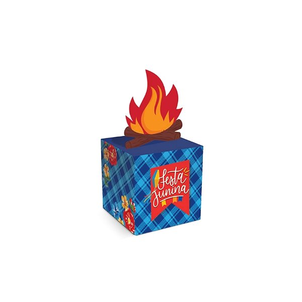 Caixa Pop Up - Fogueira De Festa Junina P - 7x7x7cm - 10 unidades - Cromus - Rizzo