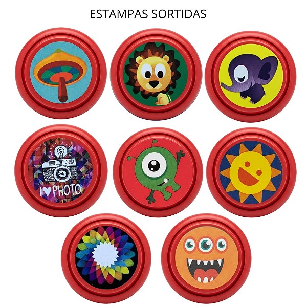 Ioiô Para Lembrancinha Festa - Vermelho - Estampa Sortida - 5,5cm - 1 unidade - Rizzo