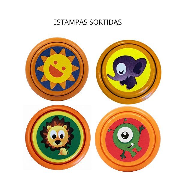 Ioiô Para Lembrancinha Festa - Laranja - Estampa Sortida - 5,5cm - 1 unidade - Rizzo