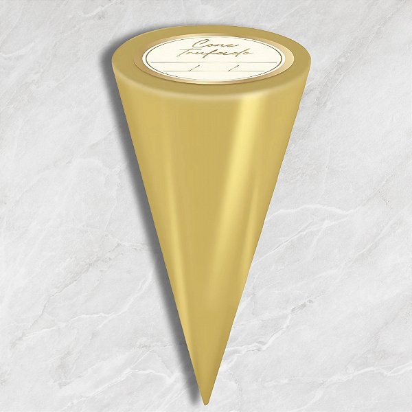Kit Cone Metalizado Com Etiqueta - Ouro - 10x15cm - 50 unidades - Cromus - Rizzo