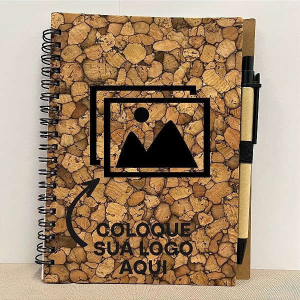 Bloco para Anotação Personalize Logo Preta Com Caneta Estampa Troncos - 70 Folhas - 13,5x17,5cm - 1 unidade - Rizzo