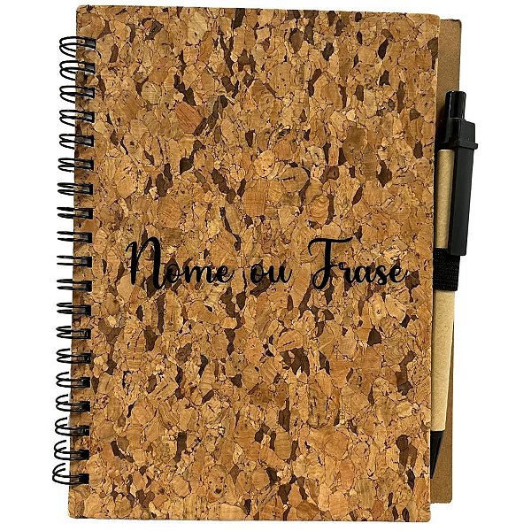 Bloco para Anotação Personalizado Escrita Preta Com Caneta Estampa Casca de Árvore - 70 Folhas - 13,5x17,5cm - 1 unidade