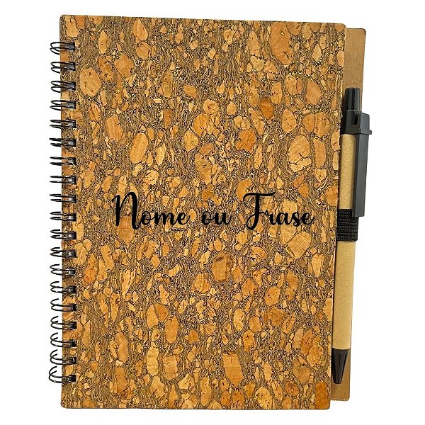 Bloco para Anotação Personalizado Escrita Preta Com Caneta Estampa Casca de Árvore Com Glitter - 70 Folhas - 13,5x17,5cm