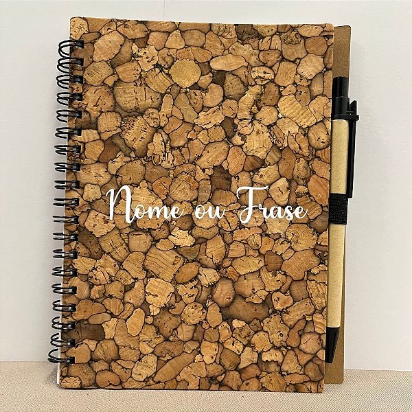 Bloco para Anotação Personalizado Escrita Branca Com Caneta Estampa Troncos - 70 Folhas - 13,5x17,5cm - 1 unidade - Rizz