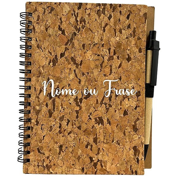Bloco para Anotação Personalizado Escrita Branca Com Caneta Estampa Casca de Árvore - 70 Folhas - 13,5x17,5cm - 1 unidad