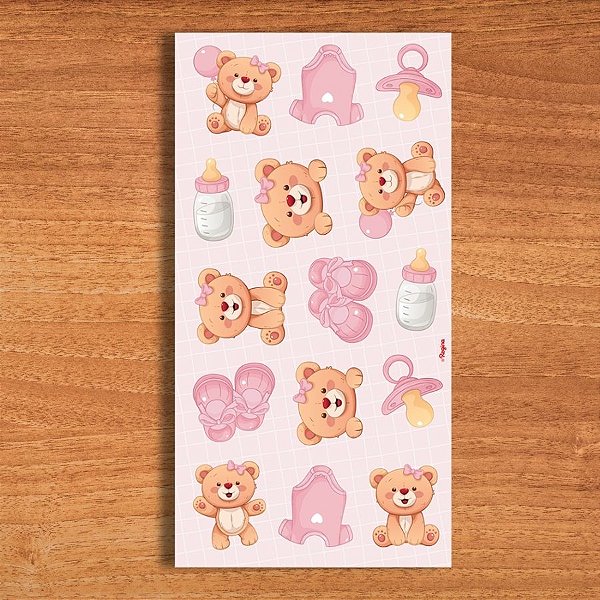Adesivo Decorativo – Chá de Bebê Menina - 5,5x5cm - 1 unidade - Regina - Rizzo