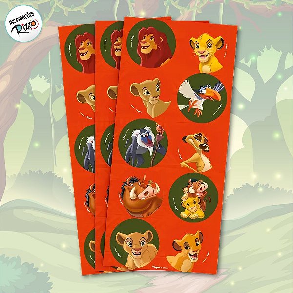 Adesivo Redondo - Rei Leão - 30 unidades - Disney Original - Rizzo