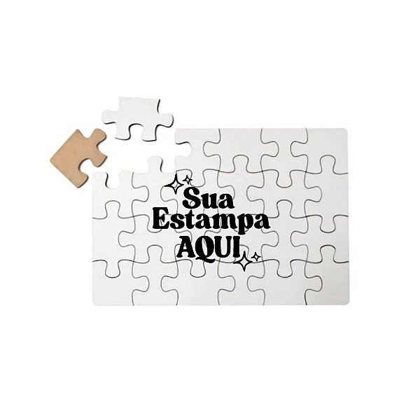 Quebra-Cabeça Em MDF Personalize com Sua Estampa - 19x27cm - 24 Peças - 1 unidade - Rizzo