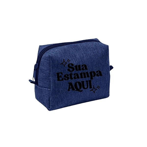 Necessaire de Tecido Personalize com Sua Estampa - Azul Royal - 13x6x10cm - 1 unidade - Rizzo