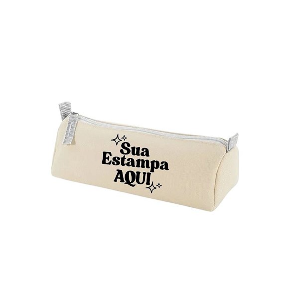 Estojo de Lápis Horizontal Personalize com Sua Estampa - Bege - 20x8x9cm - 1 unidade - Rizzo