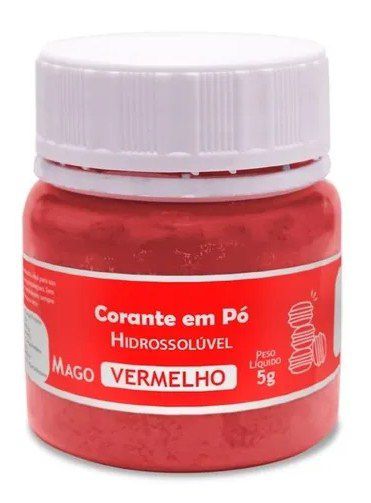 Corante em pó Hidrossolúvel -Vermelho - 5g - Mago