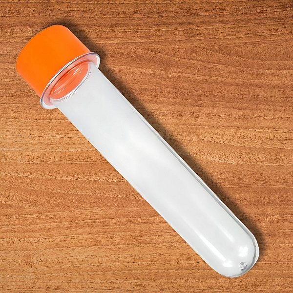 Tubete Para lembrancinha Cristal Com Tampa Laranja - 13cm - 10 unidades - Rizzo
