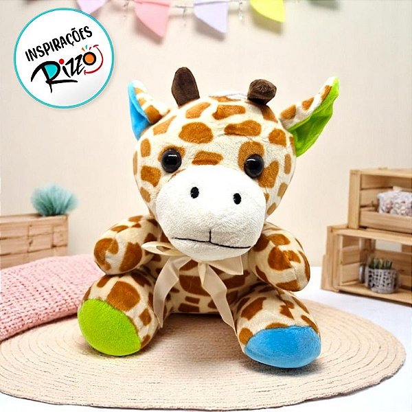 Girafa De Pelúcia - Bege e Laranja -18cm - 1 unidade - Rizzo