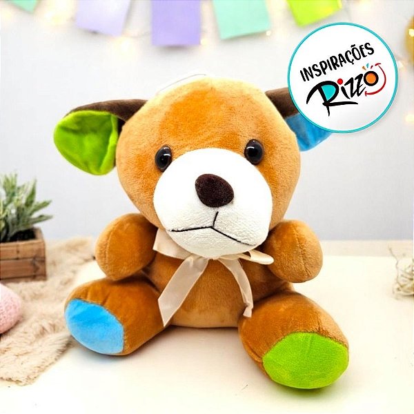 Cachorro De Pelúcia - Laranja 18cm - 1 unidade - Rizzo