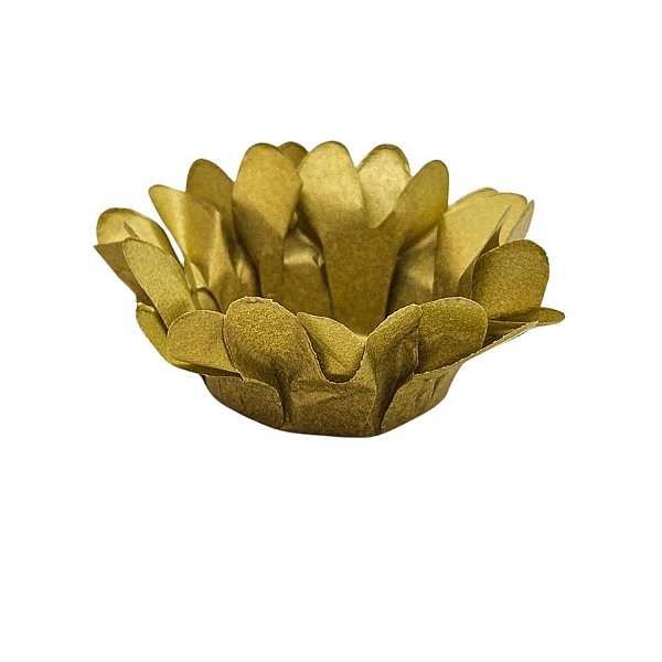 Forminha Para Doces Finos - Margaridinha Ouro Metalizado - 30 unidades - Floretta Fest - Rizzo