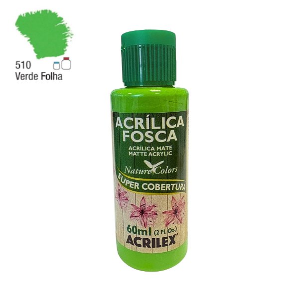 Tinta Acrílica Fosca 60ml - Verde Folha - 1 unidade - Acrilex - Rizzo