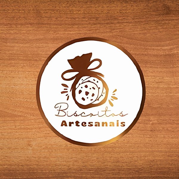 Adesivo "Biscoitos Artesanais" - Ref.2190 - Hot Stamping - 3x3cm - 50 unidades - Stickr - Rizzo