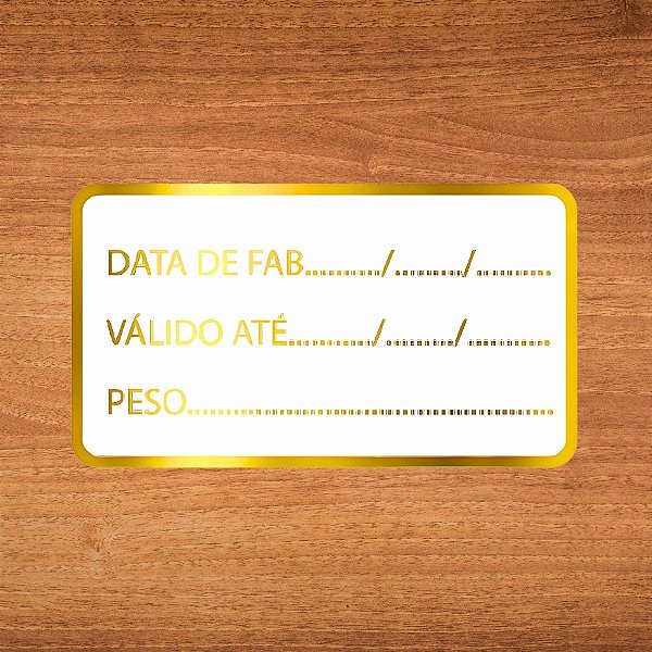 Adesivo Data/Validade/Peso - Ref.2137 - Hot Stamping - 4x2cm - 100 unidades - Stickr - Rizzo