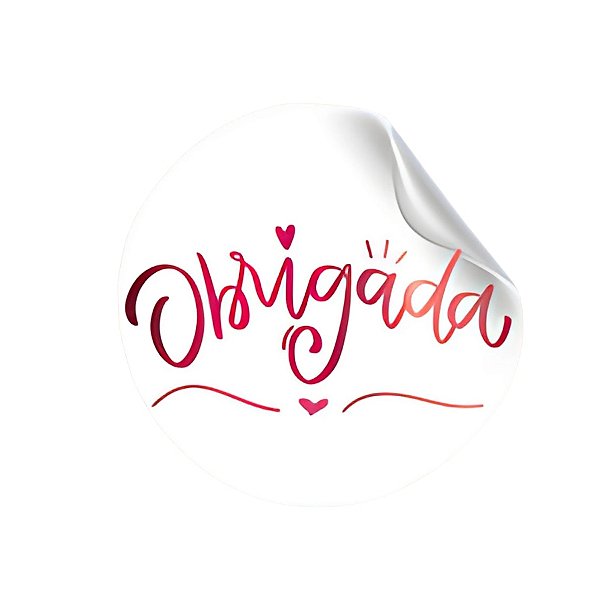 Adesivo "Obrigada" Roxo - Ref.2233 - Hot Stamping - 3x3cm - 30 unidades - Stickr - Rizzo