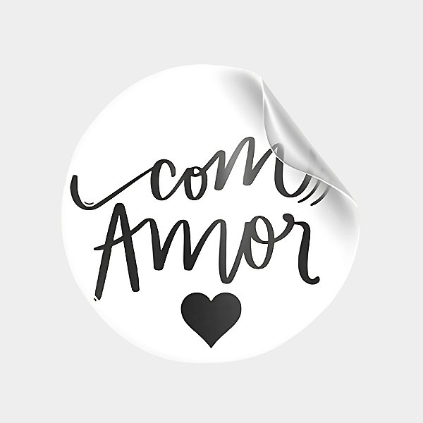 Adesivo Redondo Transparente "Com Amor" - 3x3cm - 30 unidades - Stickr - Rizzo