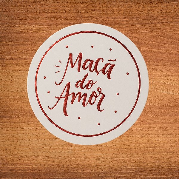 Adesivo "Maçã Do Amor" - Ref.2218 - Hot Stamping - 3x3cm - 40 unidades - Stickr - Rizzo