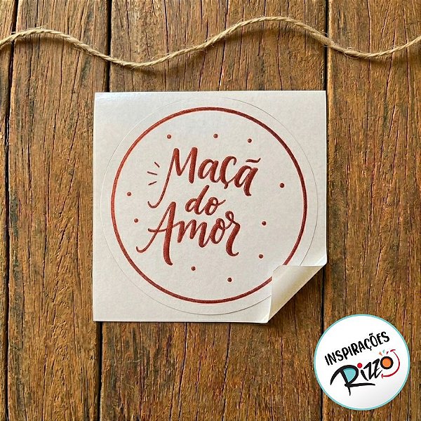 Adesivo "Maçã Do Amor" - Ref.2218 - Hot Stamping - 3x3cm - 40 unidades - Stickr - Rizzo