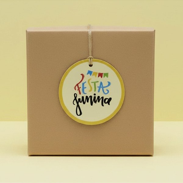 Tag Redonda "Festa Junina" Com Sisal - 5x5cm - 15 unidades - Stickr - Rizzo
