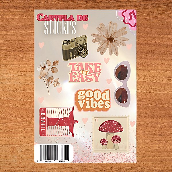 Cartela Girly - 8 Adesivos - 10x15cm - 1 unidades - Stickr - Rizzo
