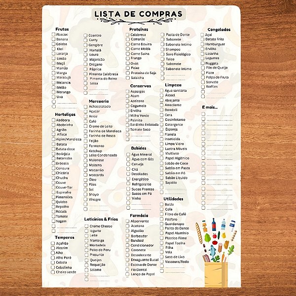 Talão Lista de Compras - 25 Folhas - 15x21cm - 1 unidades - Stickr - Rizzo