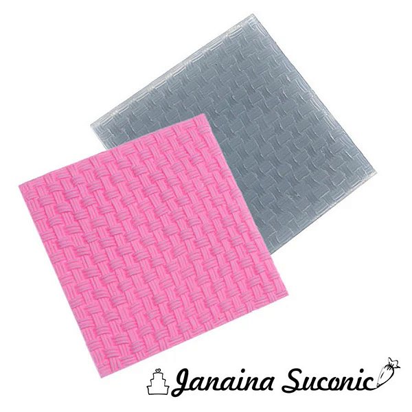 Molde de Silicone Textura de Tricô Trançado JS - Ref. 154 - 1 unidade - Flexarte - Rizzo