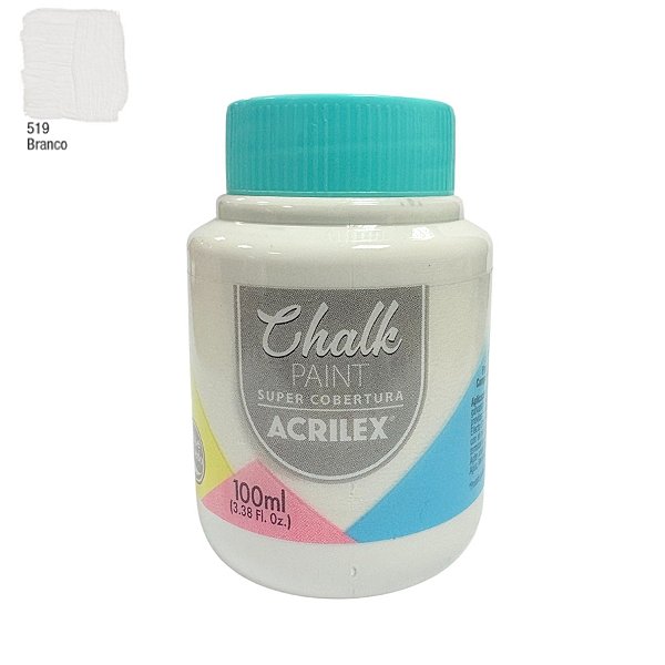 Tinta Chalk Paint 100ml - Branco - 1 unidade - Acrilex - Rizzo
