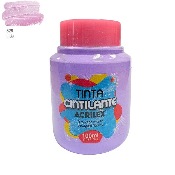 Tinta Cintilante Artesanato 100ml - Lilás - 1 unidade - Acrilex - Rizzo