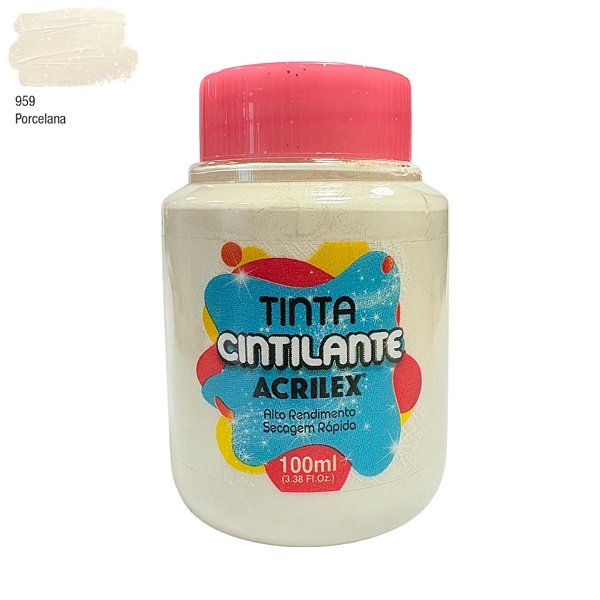 Tinta Cintilante Artesanato 100ml - Porcelana - 1 unidade - Acrilex - Rizzo