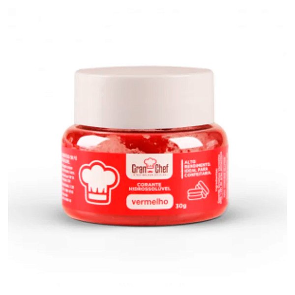 Corante em pó hidrossoluvel Vermelho 30g Granchef