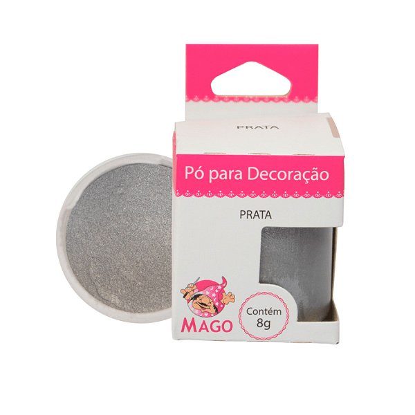 Pó para decoração - Prata - 8g - Mago
