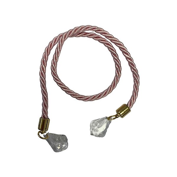 Cordão Decorativo Com Pingente Pião - Rosé Com Ouro - 33,5cm - 1 unidade - Rizzo