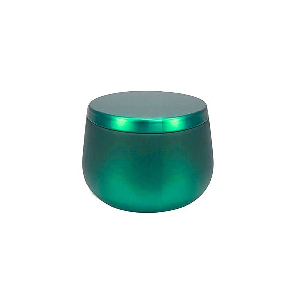 Lata de Metal com Tampa - Verde - 240ml - 8x5,5cm - 1 unidade - Rizzo